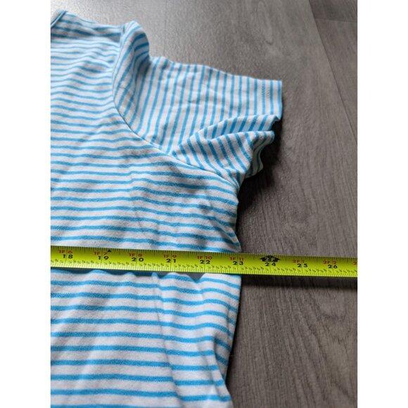 quacker Factory Blue & White Striped Butterfly Sequin T-Shirt 1X Casual Top - Picture 6 of 6